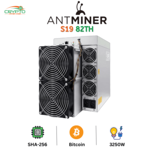 Bitcoin Miner from Bitmain Antminer s19 model with 82 terahash mining hashrate