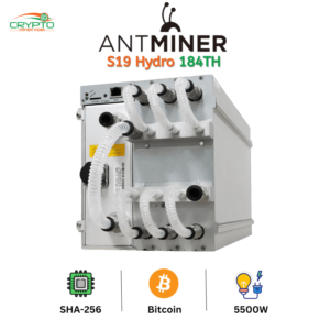 antminer s19 hydro miner for bitcoin mining with hashrate of 184 Terahash