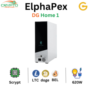 DG Home 1 cryptomining rig from ElphaPex, designed for Scrypt mining with a hashrate of 2Gh/s and 620W power usage